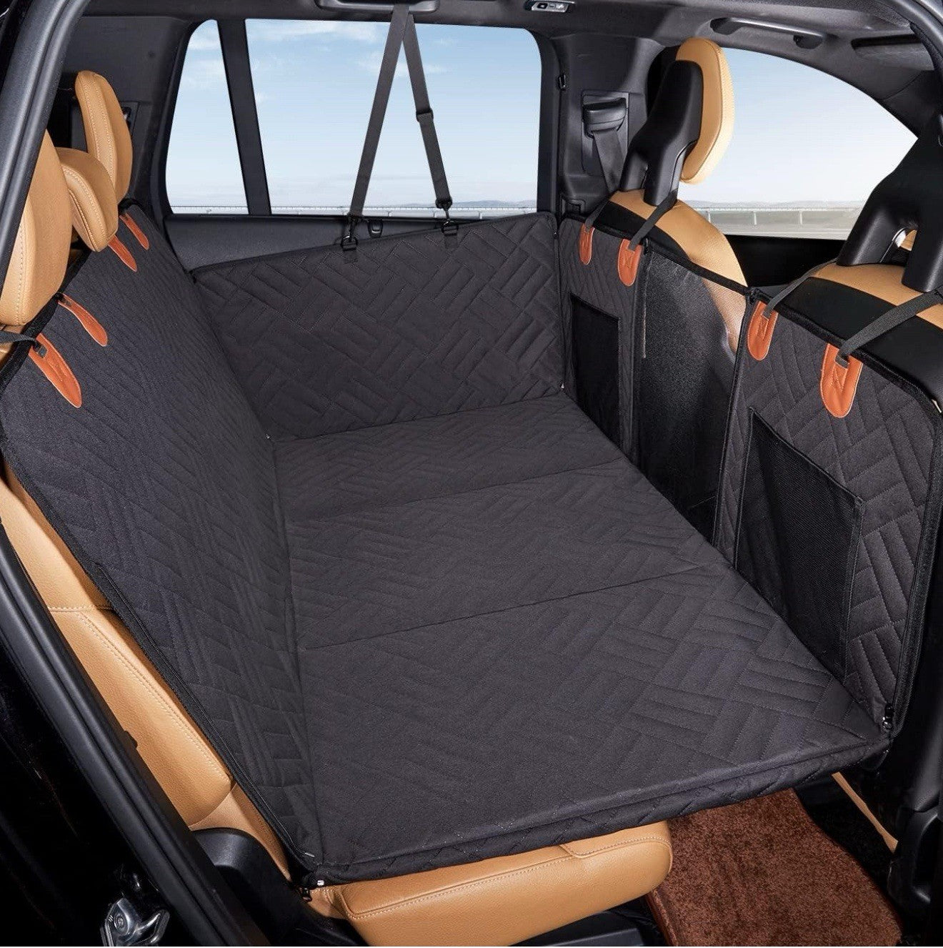 Back Seat Extender,Dog Seat Cover for Back Seat Hard Bottom Car Seat Cover Black