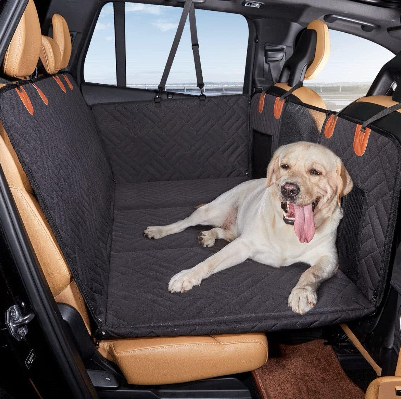 Back Seat Extender,Dog Seat Cover for Back Seat Hard Bottom Car Seat Cover Black