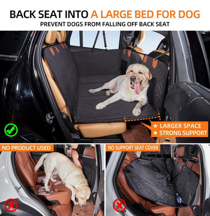 Back Seat Extender,Dog Seat Cover for Back Seat Hard Bottom Car Seat Cover Black