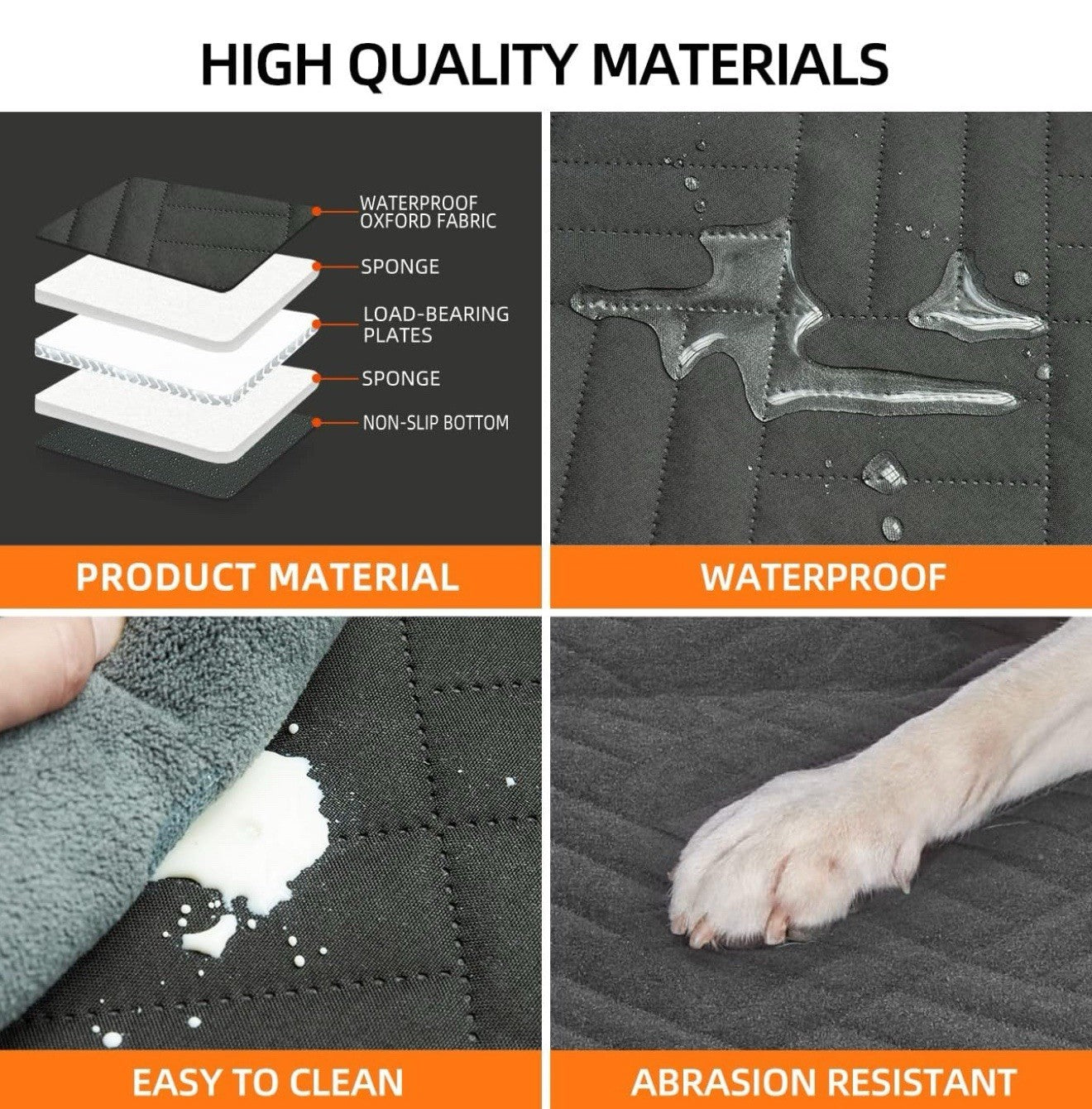 Back Seat Extender,Dog Seat Cover for Back Seat Hard Bottom Car Seat Cover Black